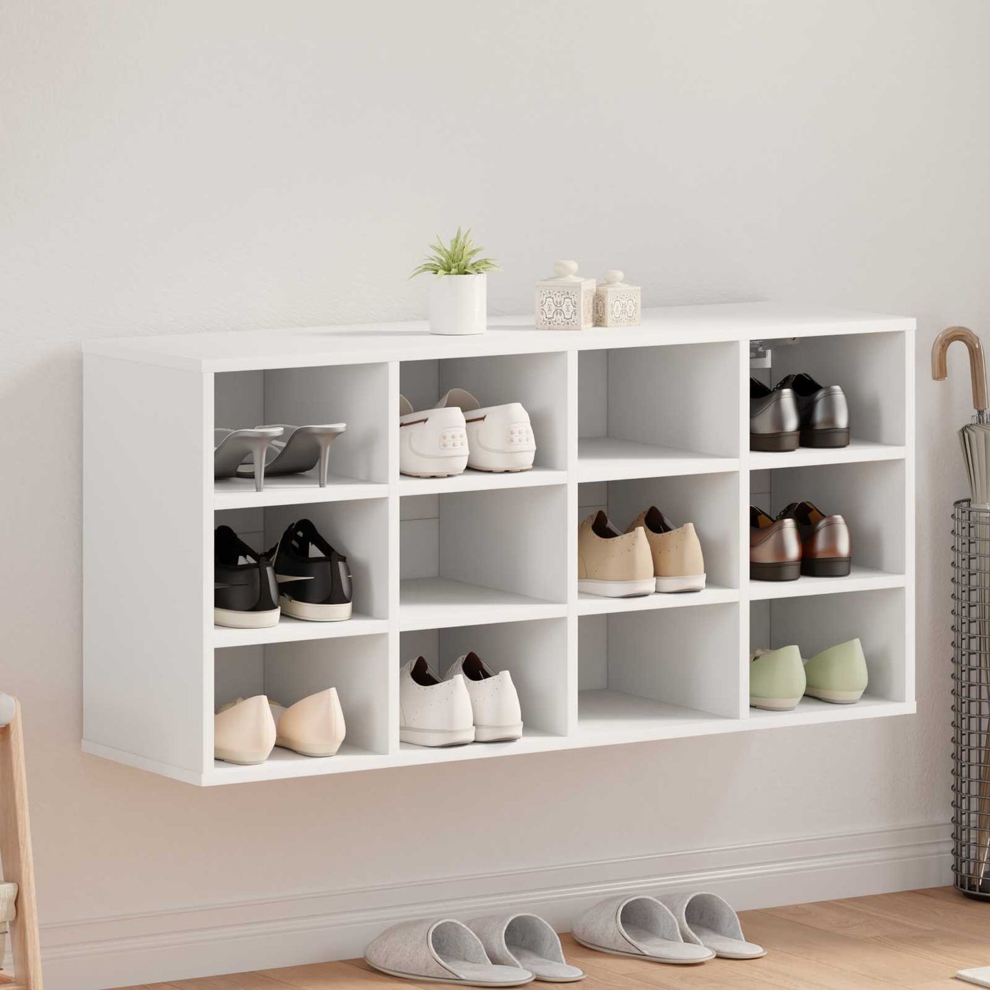Mobile per scarpe Bianco 103 x 30 x 51 cm Legno multistrato