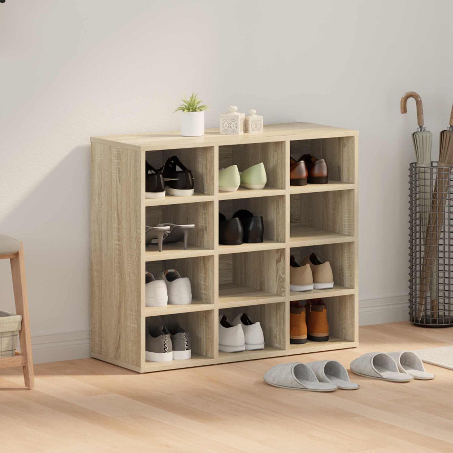 Mobile per scarpe Rovere Sonoma 77,5 x 30 x 67 cm