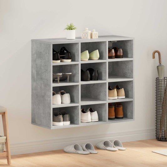 Mobile per scarpe Grigio cemento 77,5 x 30 x 67 cm