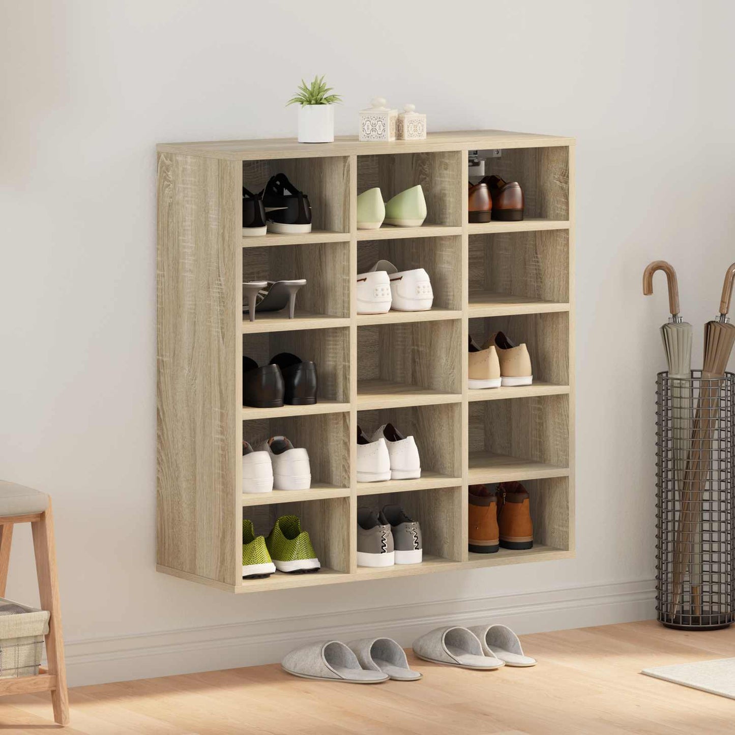 Mobile per scarpe Rovere Sonoma 77,5 x 30 x 83,5 cm
