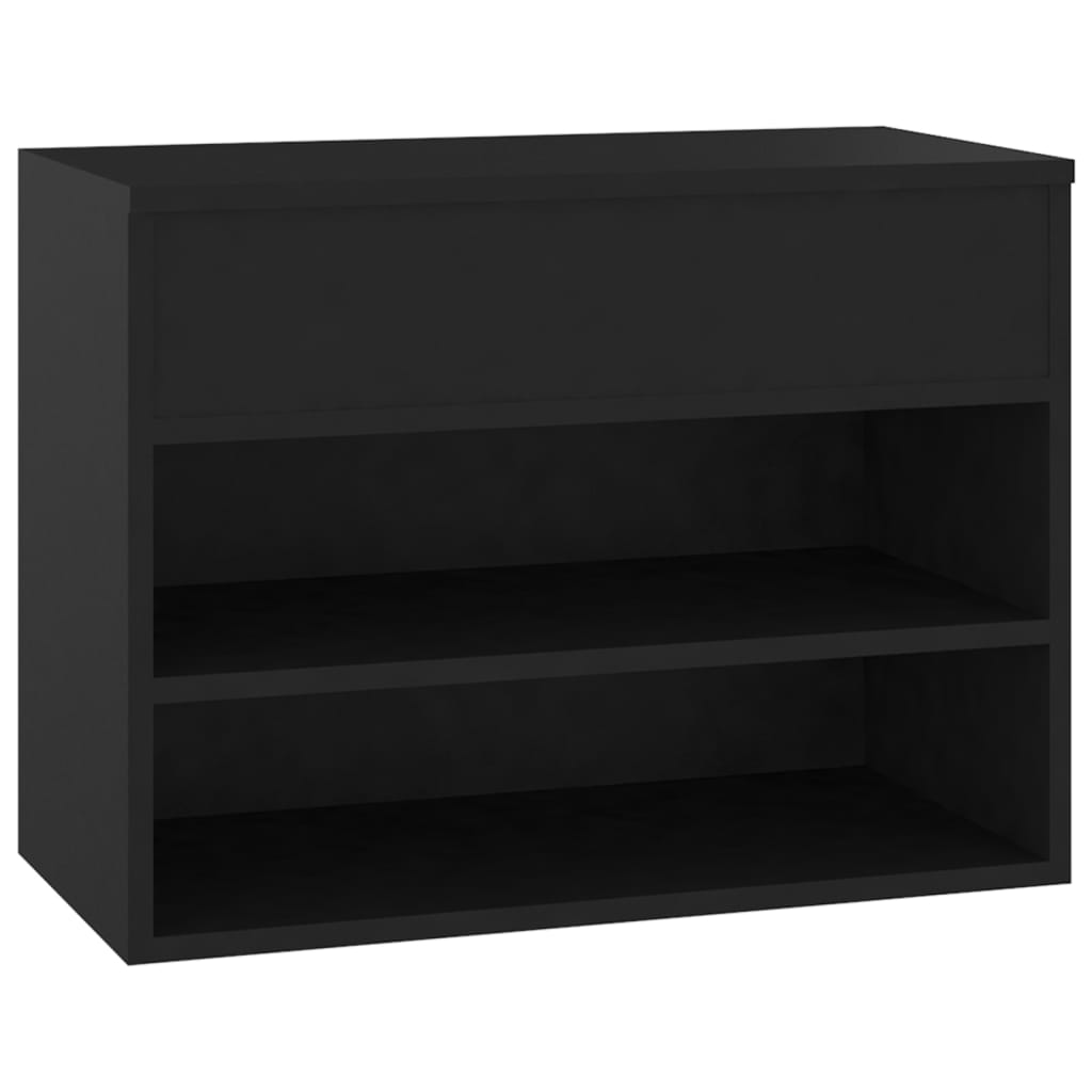 Panca Portascarpe Nera 60x30x45cm in Truciolato - homemem39