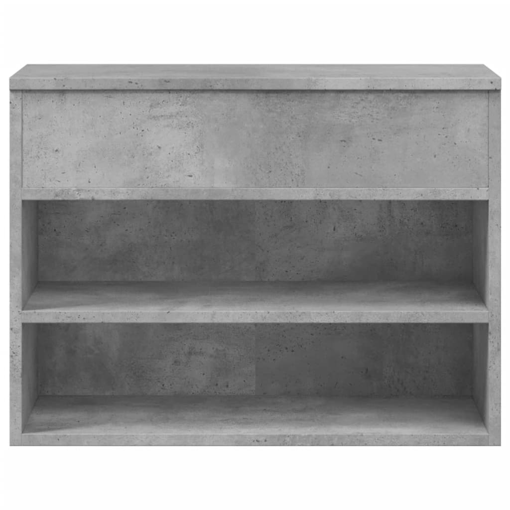 Panca Portascarpe Grigio Cemento 60x30x45 cm in Truciolato - homemem39