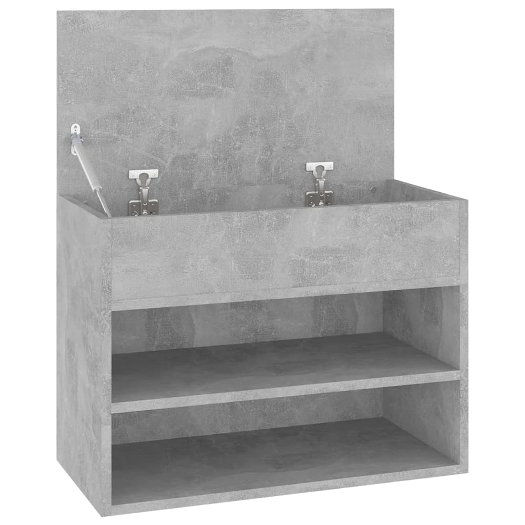 Panca Portascarpe Grigio Cemento 60x30x45 cm in Truciolato - homemem39