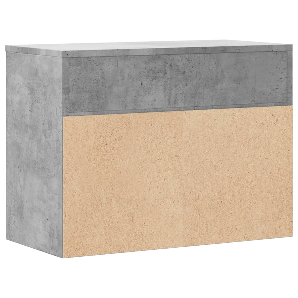 Panca Portascarpe Grigio Cemento 60x30x45 cm in Truciolato - homemem39
