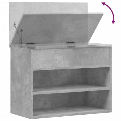 Panca Portascarpe Grigio Cemento 60x30x45 cm in Truciolato - homemem39