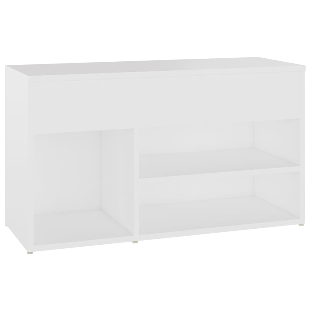 Panca Portascarpe Bianco 103x30x54,5 cm in Truciolato - homemem39