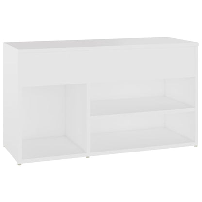 Panca Portascarpe Bianco 103x30x54,5 cm in Truciolato - homemem39