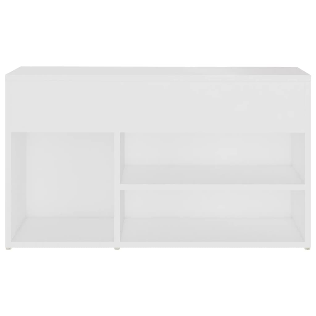 Panca Portascarpe Bianco 103x30x54,5 cm in Truciolato - homemem39