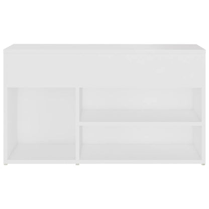 Panca Portascarpe Bianco 103x30x54,5 cm in Truciolato - homemem39