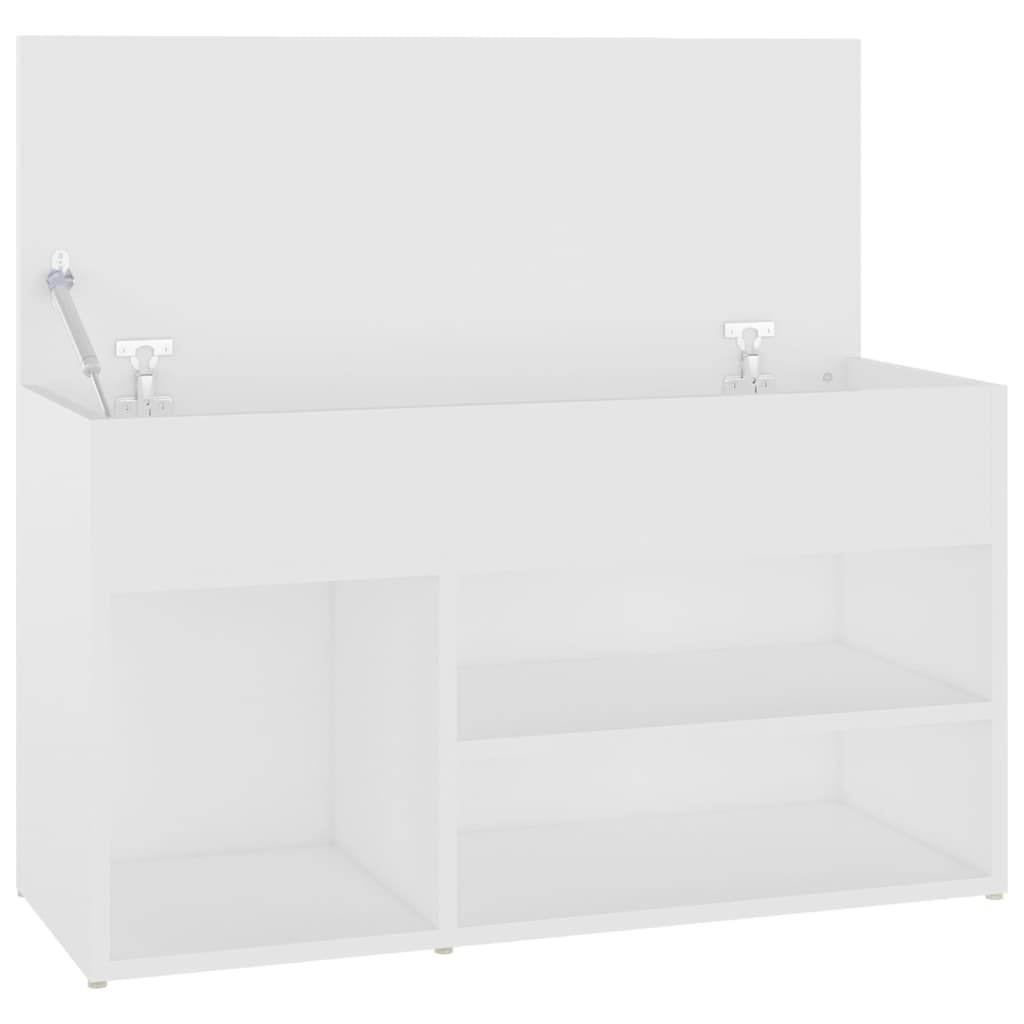 Panca Portascarpe Bianco 103x30x54,5 cm in Truciolato - homemem39