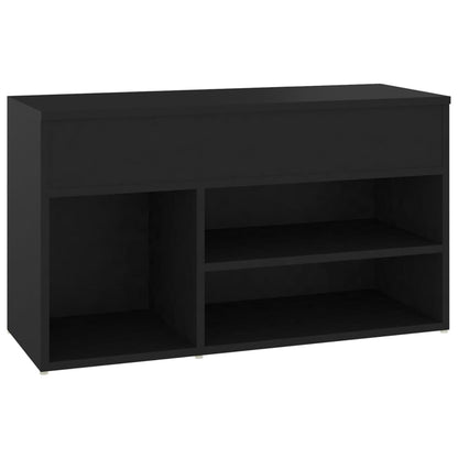 Panca Portascarpe Nera 80x30x45 cm in Truciolato - homemem39