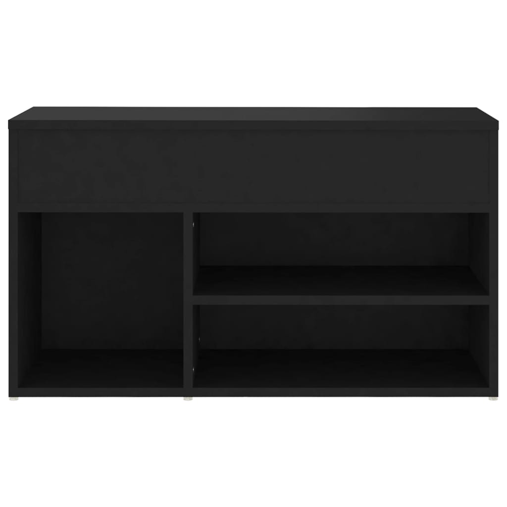 Panca Portascarpe Nera 80x30x45 cm in Truciolato - homemem39