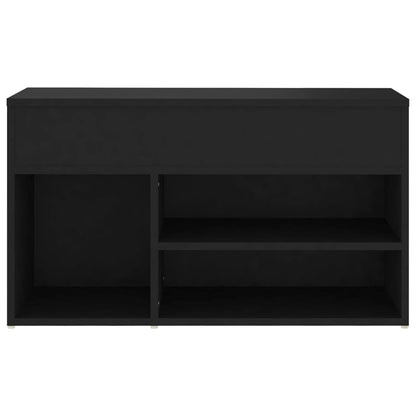 Panca Portascarpe Nera 80x30x45 cm in Truciolato - homemem39