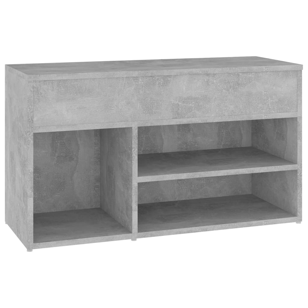 Panca Portascarpe Grigio Cemento 80x30x45 cm in Truciolato - homemem39