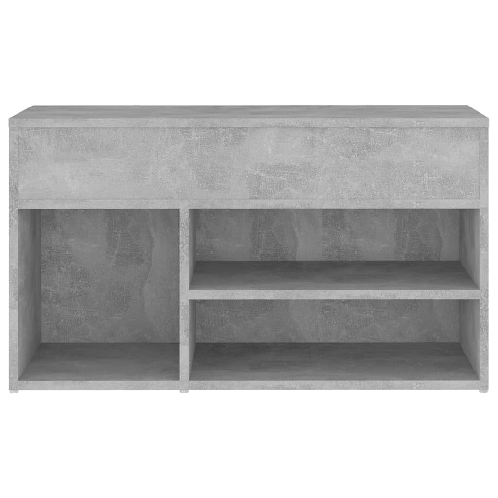 Panca Portascarpe Grigio Cemento 80x30x45 cm in Truciolato - homemem39