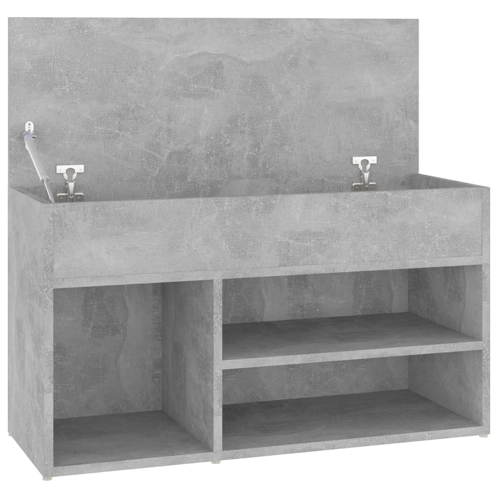 Panca Portascarpe Grigio Cemento 80x30x45 cm in Truciolato - homemem39