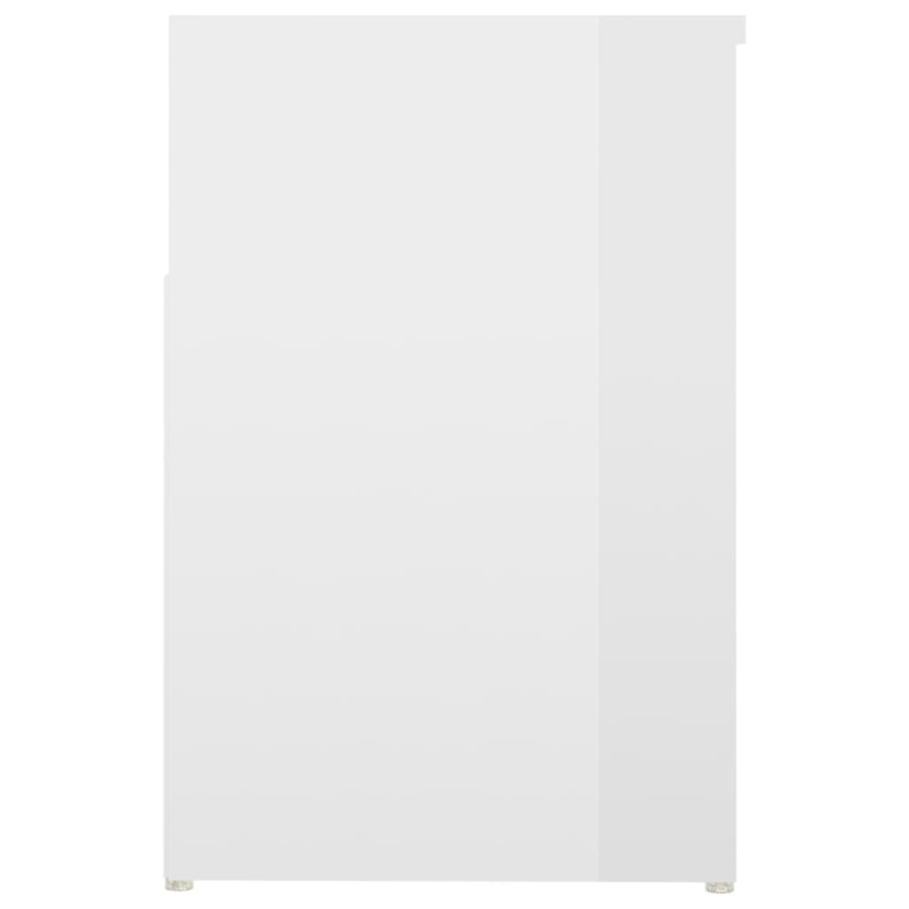 Panca Portascarpe Bianco Lucido 80x30x45 cm in Truciolato