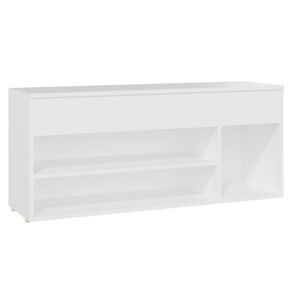 Panca Portascarpe Bianco 105x30x45 cm in Truciolato - homemem39