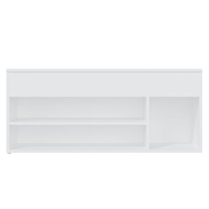 Panca Portascarpe Bianco 105x30x45 cm in Truciolato - homemem39