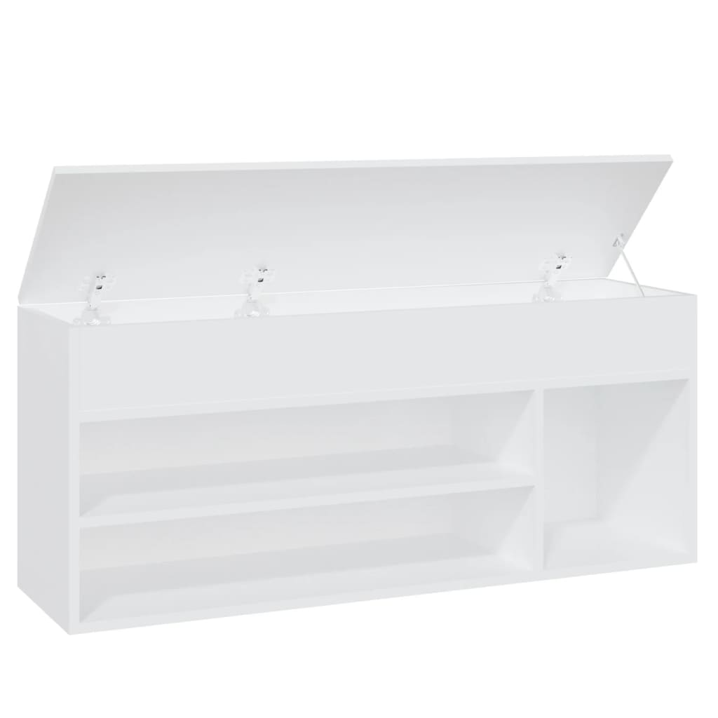 Panca Portascarpe Bianco 105x30x45 cm in Truciolato - homemem39