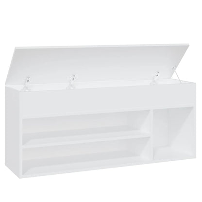 Panca Portascarpe Bianco 105x30x45 cm in Truciolato - homemem39