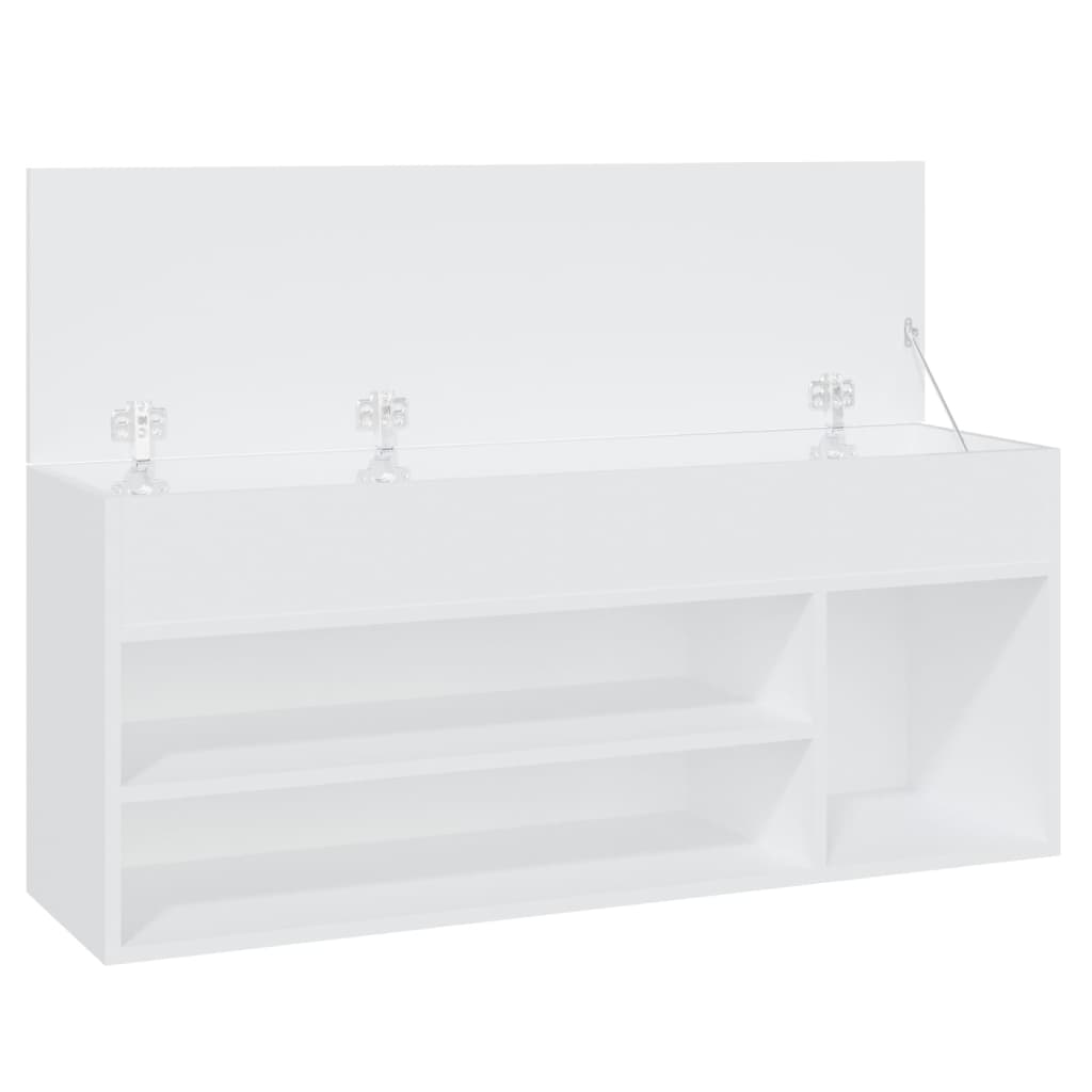 Panca Portascarpe Bianco 105x30x45 cm in Truciolato - homemem39