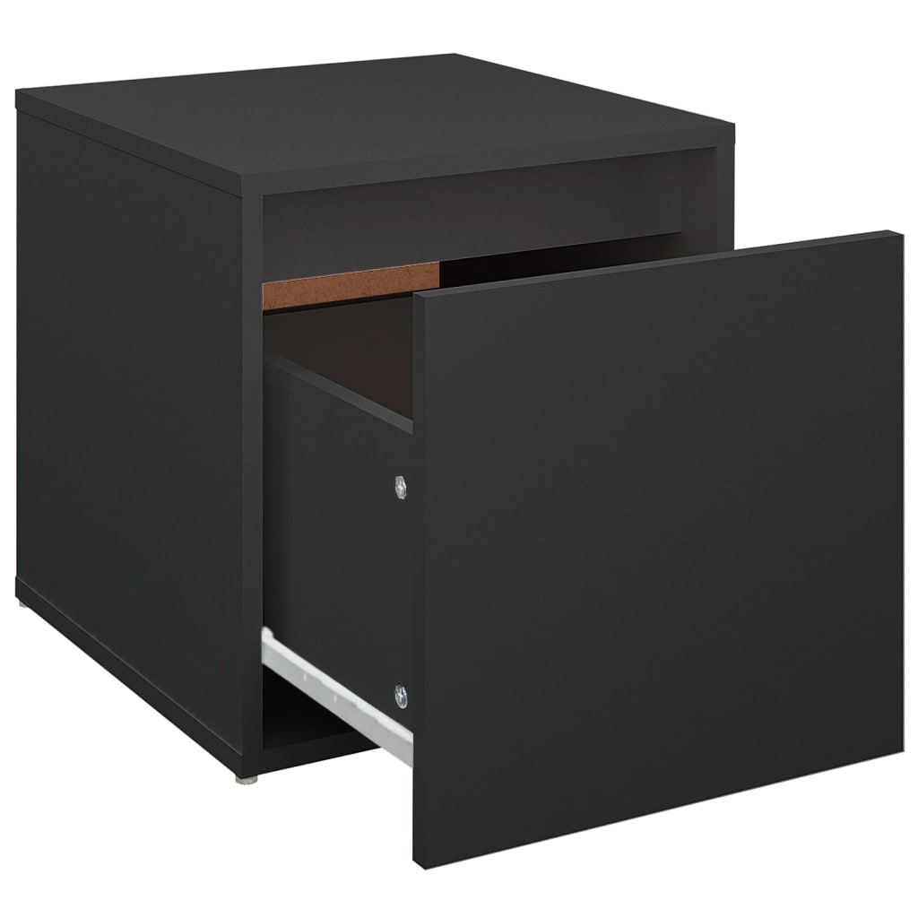 Cassetto Contenitore Nero 40,5x40x40 cm in Legno Multistrato - homemem39