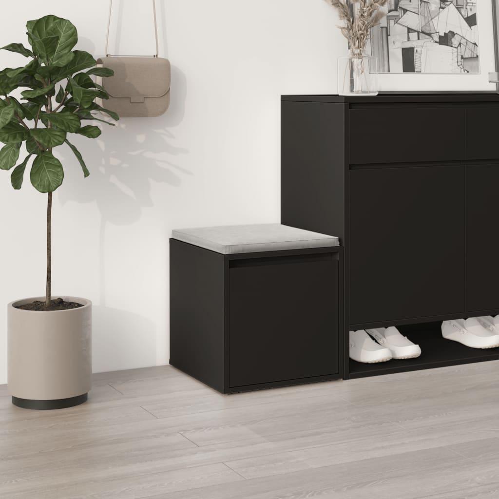 Cassetto Contenitore Nero 40,5x40x40 cm in Legno Multistrato - homemem39