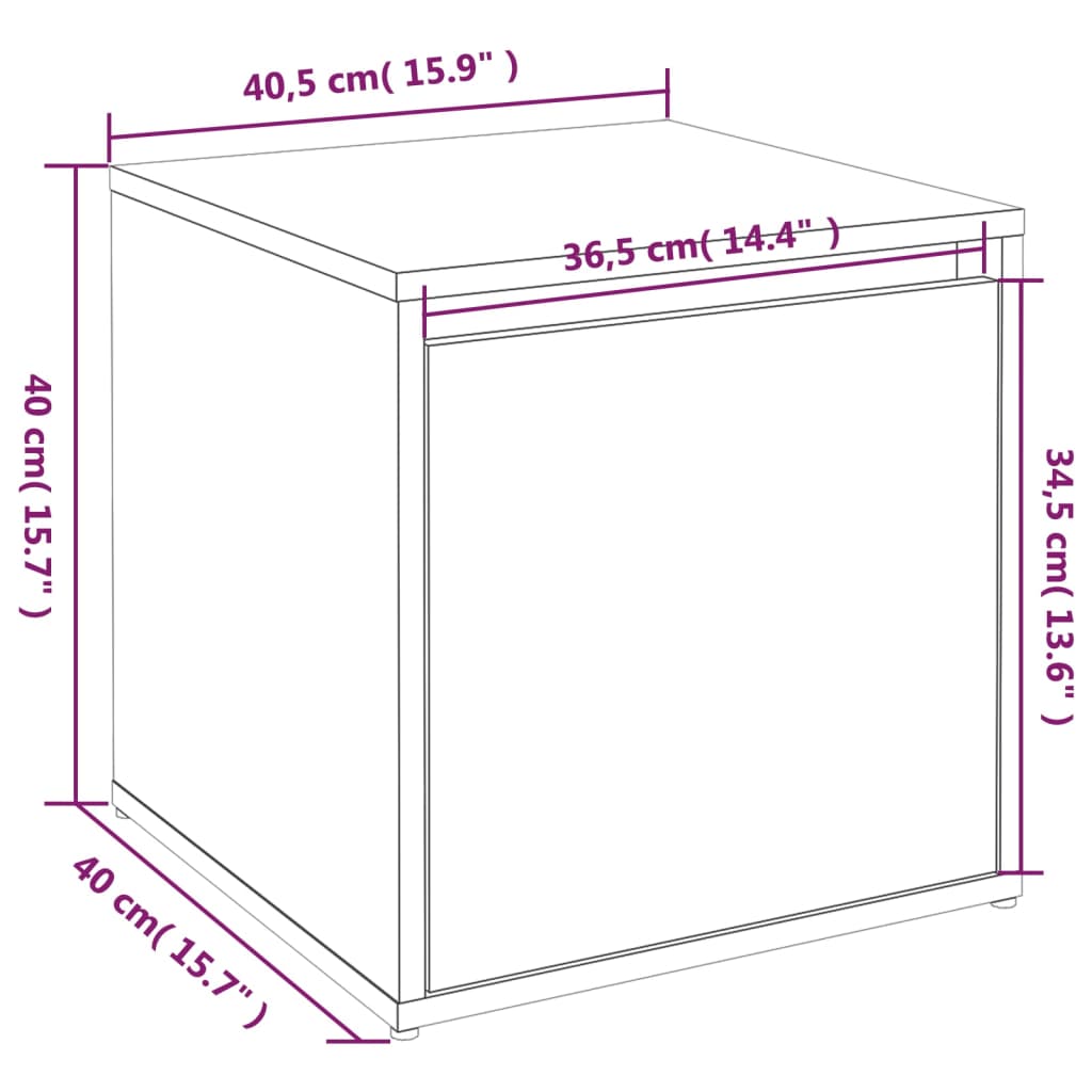 Cassetto Contenitore Grigio Cemento 40,5x40x40 cm in Legno