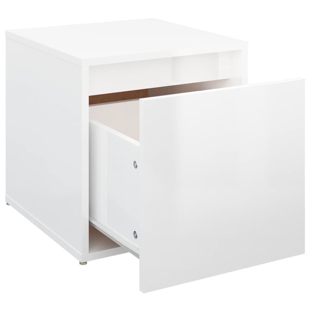 Cassetto Contenitore Bianco Lucido 40,5x40x40 cm in Legno