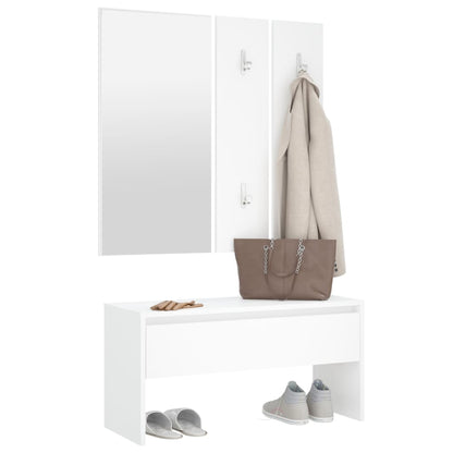 Set di Mobili da Corridoio Bianco in Legno Multistrato | homemem39