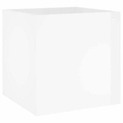 Fioriera Bianco Lucido 40x40x40 cm in Legno Multistrato
