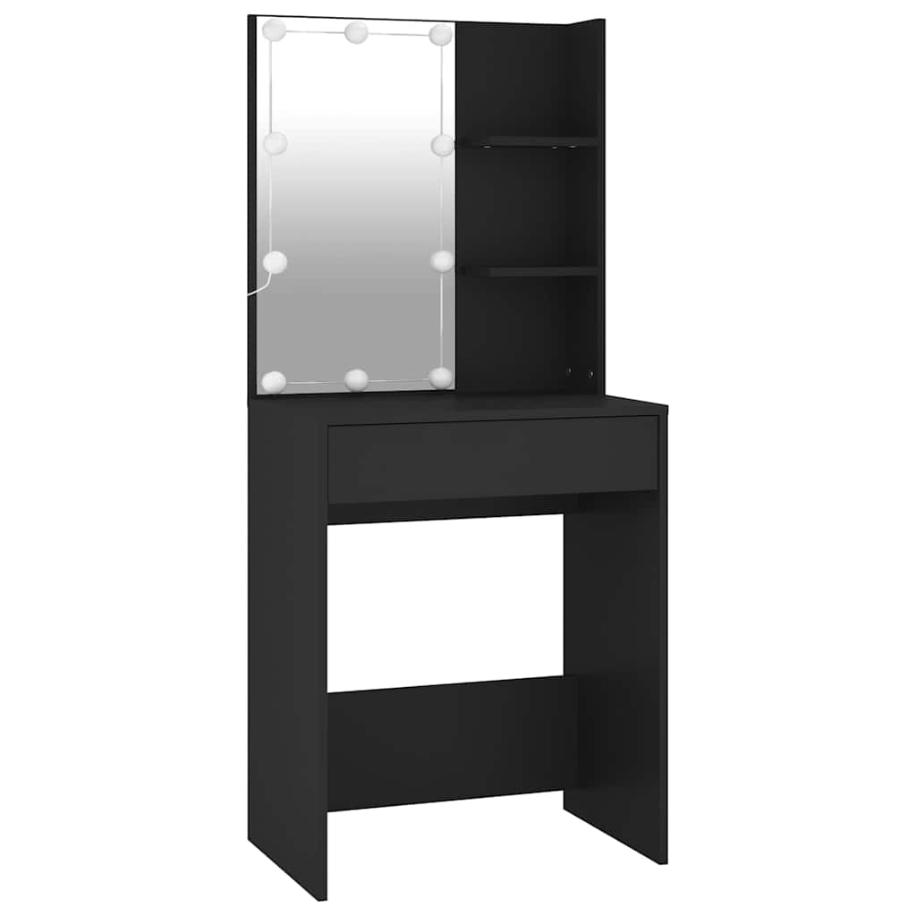 Toeletta con LED Nero 60x40x140 cm | homemem39