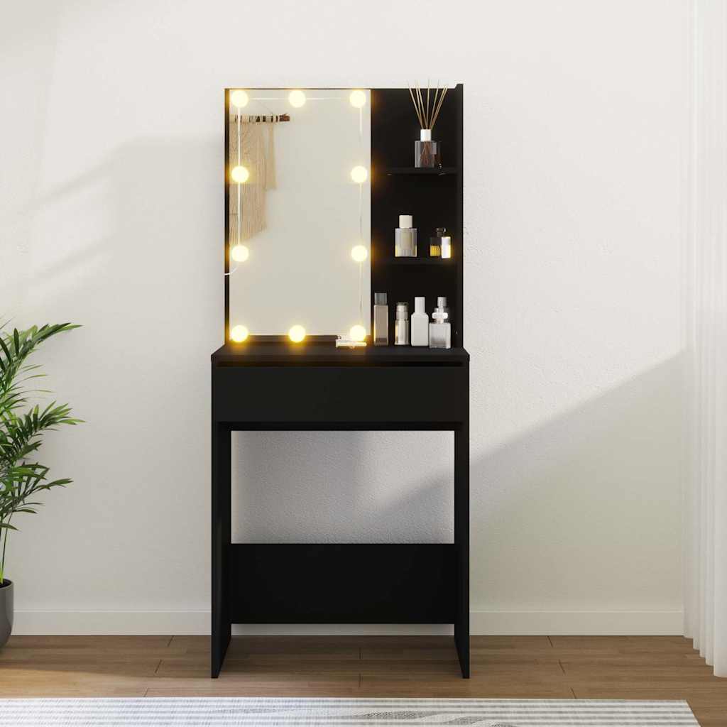 Toeletta con LED Nero 60x40x140 cm | homemem39