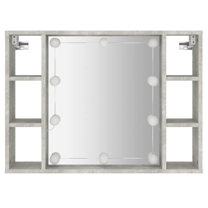 Mobile a Specchio con LED Grigio Cemento 76x15x55 cm