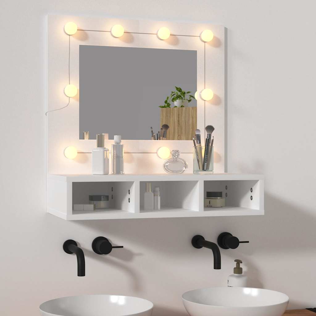 Mobile a Specchio con LED Bianco 60x31,5x62 cm | homemem39