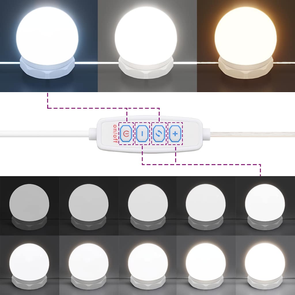 Mobile a Specchio con LED Bianco Lucido 60x31,5x62 cm | homemem39