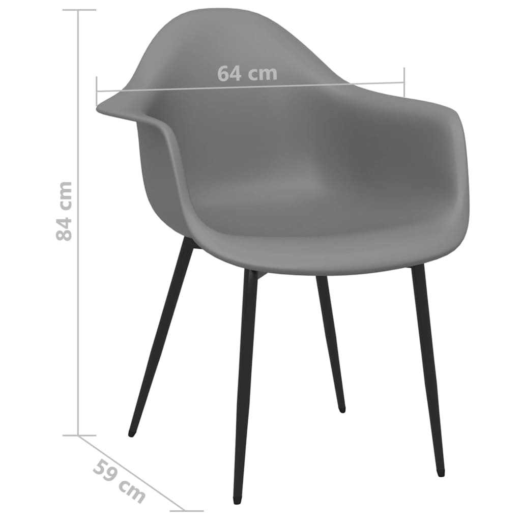 Sedie da Pranzo 4 pz Grigie in PP | homemem39