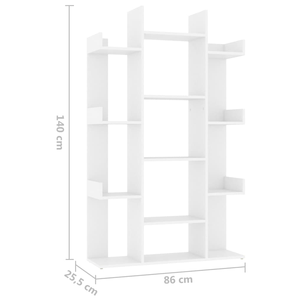 Libreria Bianca 86x25,5x140 cm in Legno Multistrato