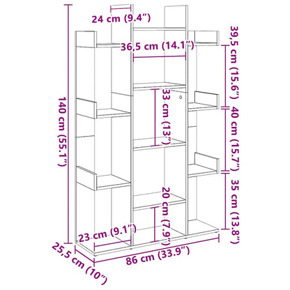 Libreria Grigio Cemento 86x25,5x140 cm in Truciolato | homemem39
