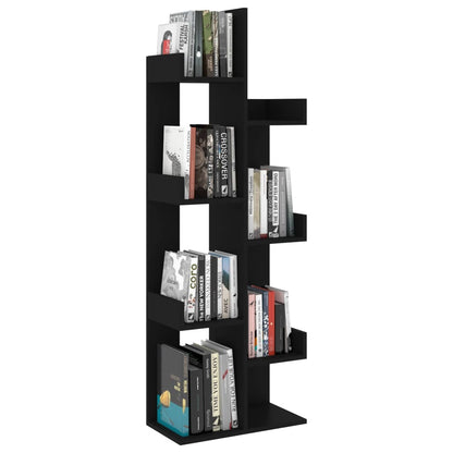 Libreria Nera 48x25,5x140 cm in Legno Multistrato | homemem39