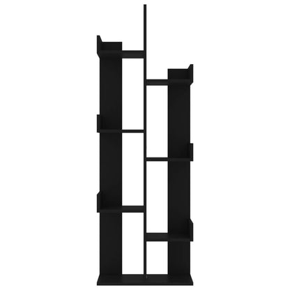 Libreria Nera 48x25,5x140 cm in Legno Multistrato | homemem39