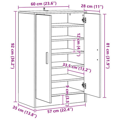 Scarpiera Bianca 60x35x92 cm in Truciolato - homemem39