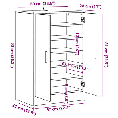 Scarpiera Rovere Sonoma 60x35x92 cm in Truciolato - homemem39
