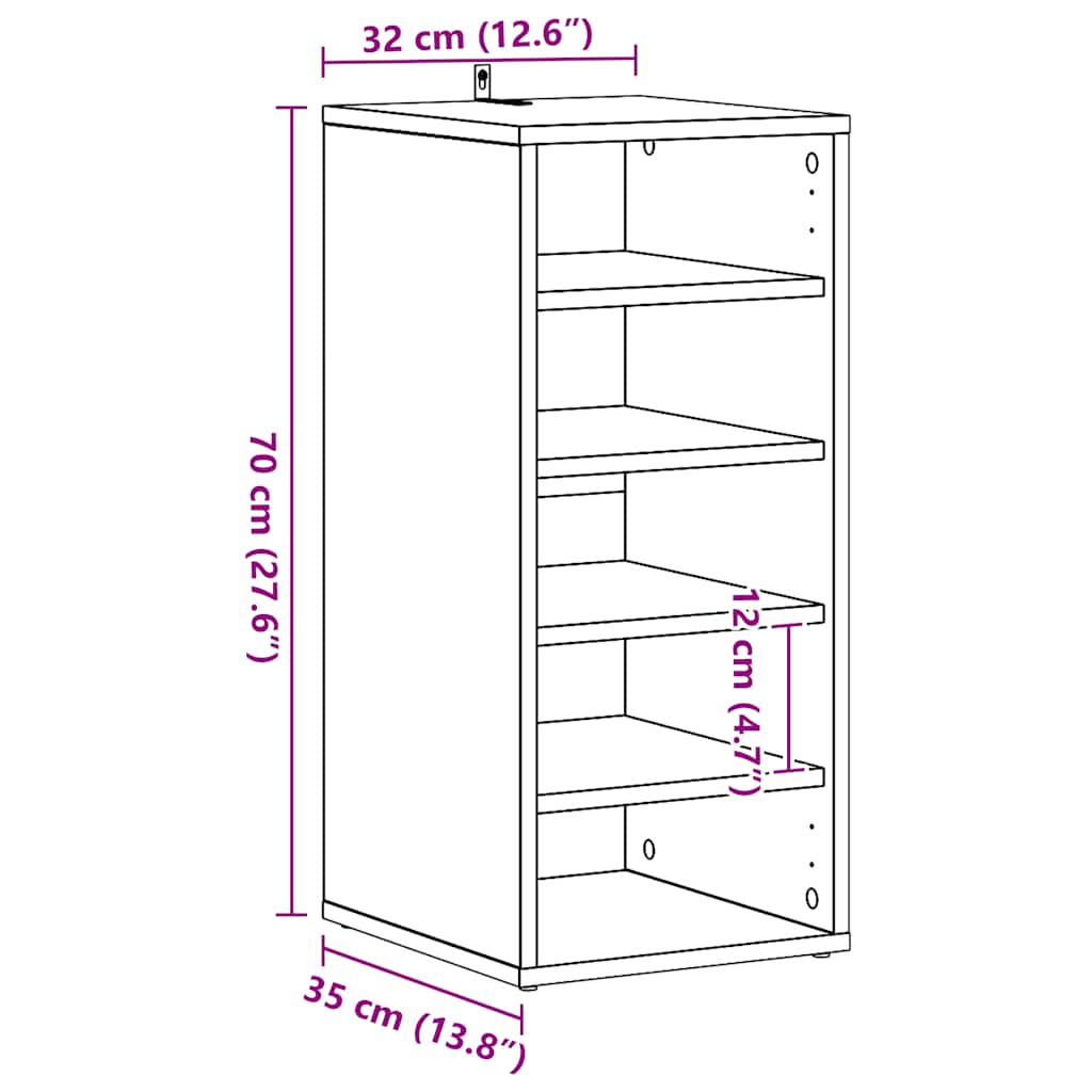 Scarpiera Bianca 31,5x35x70 cm in Truciolato - homemem39