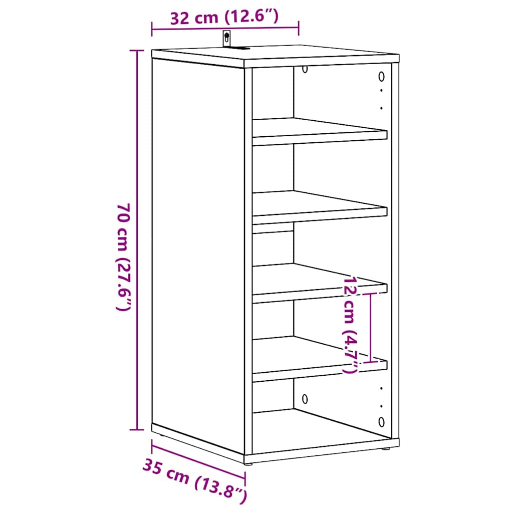 Scarpiera Rovere Sonoma 31,5x35x70 cm in Truciolato - homemem39