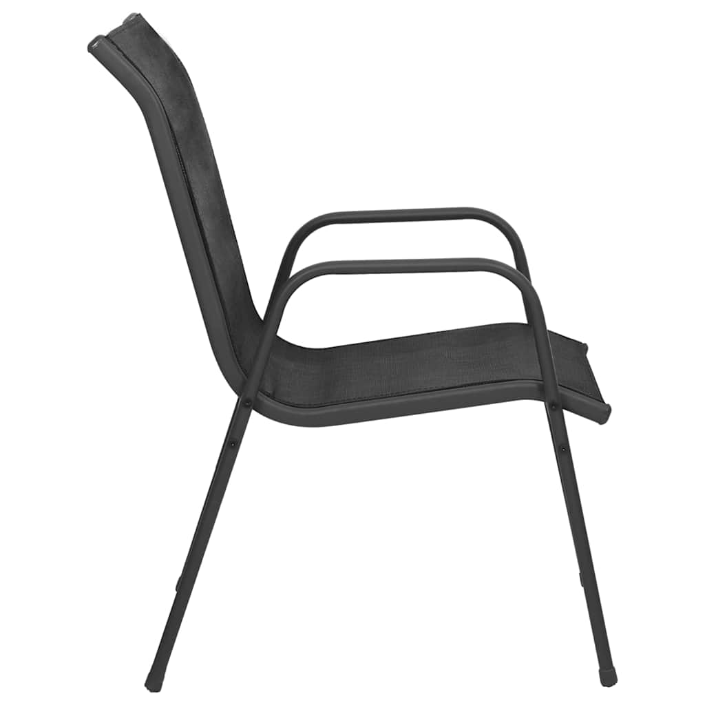 Sedie da Giardino 2 pz in Acciaio e Textilene Nere | homemem39