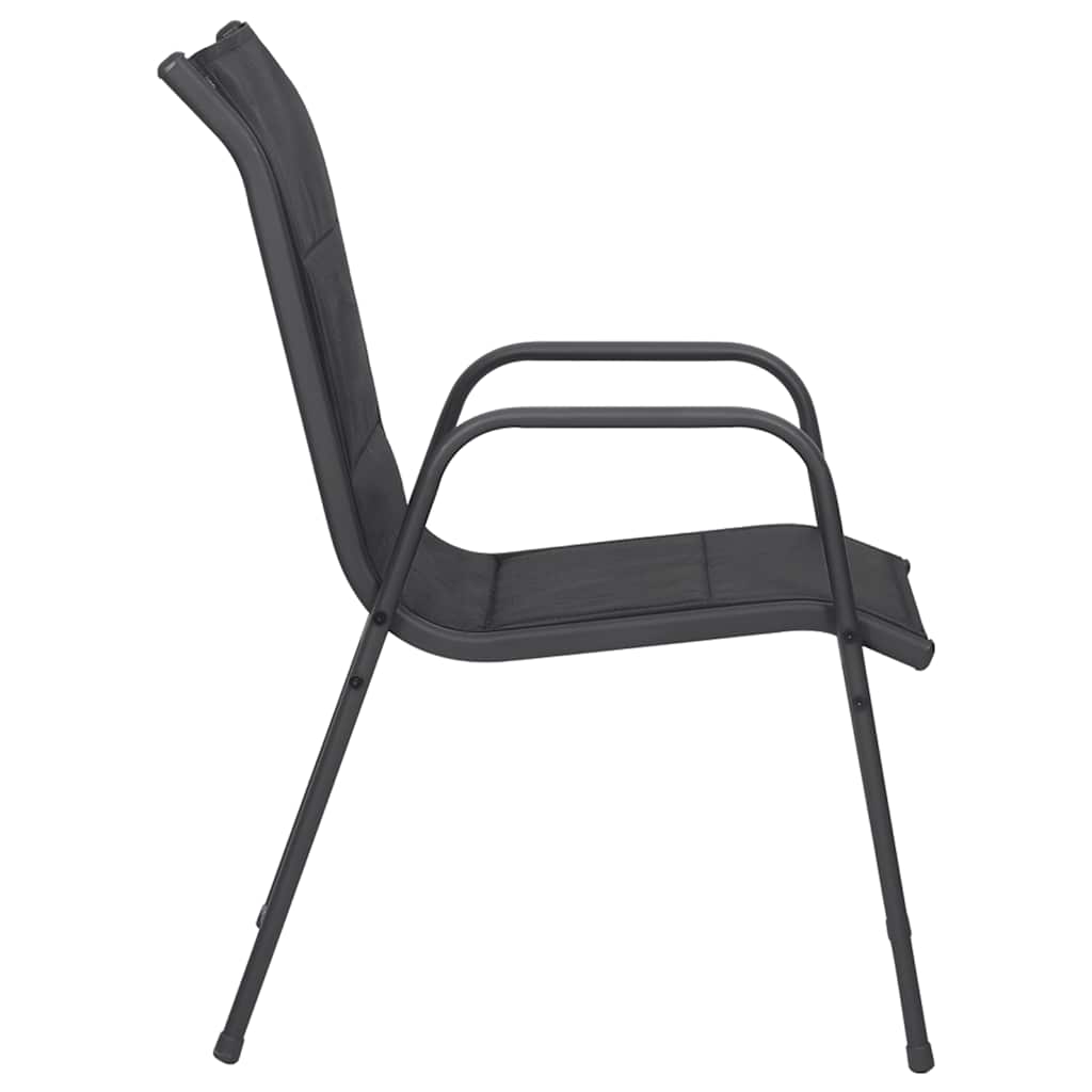Sedie da Giardino 4 pz in Acciaio e Textilene Nere | homemem39