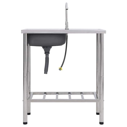 Lavello da Campeggio Vasca Singola con Rubinetto Acciaio Inox | homemem39