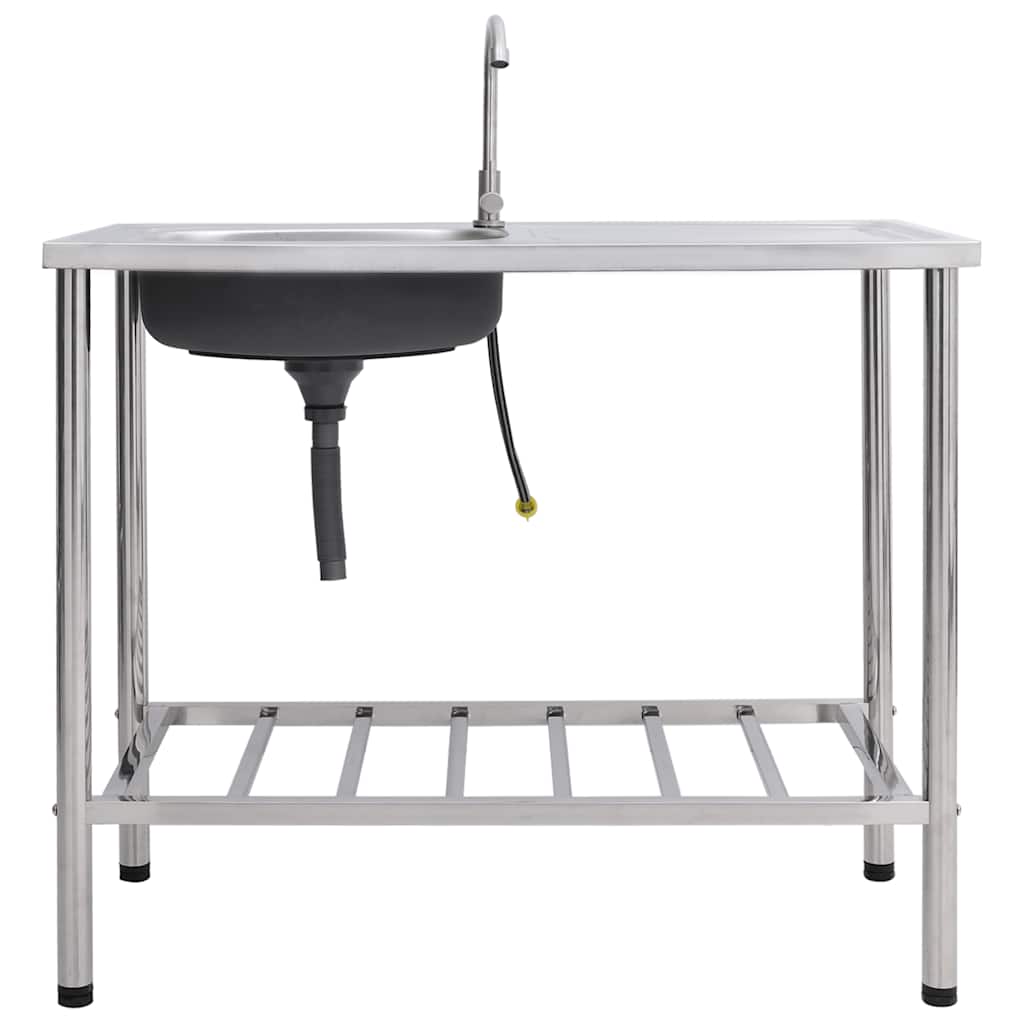 Lavello da Campeggio Vasca Singola con Rubinetto Acciaio Inox | homemem39